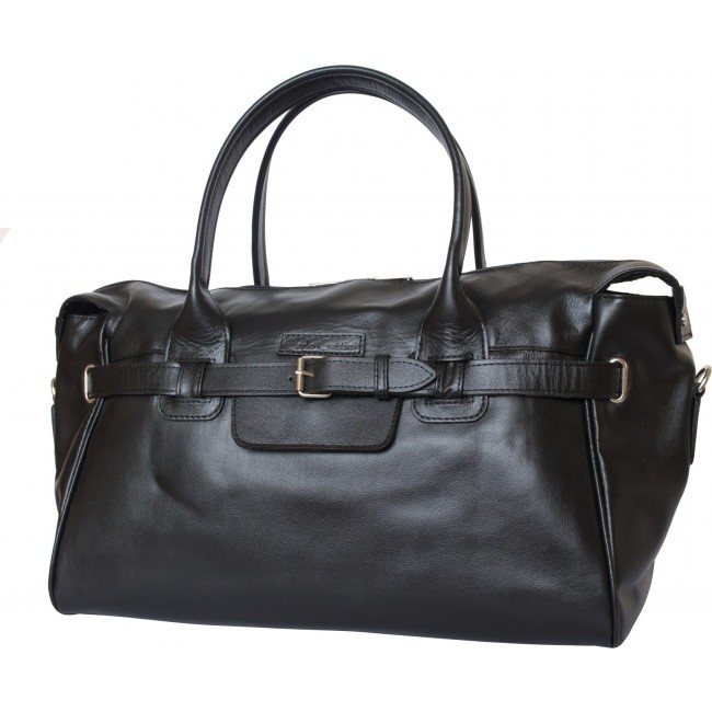 Кожаная дорожно-спортивная сумка Carlo Gattini Adamello Черный Black - фото №2