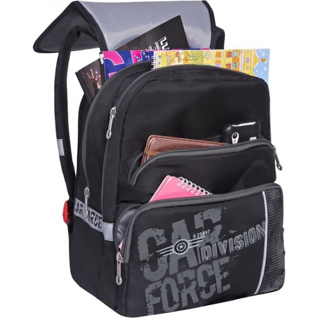 Рюкзак для мальчика в школу Grizzly RA-777-2 Машина Черный - фото №4