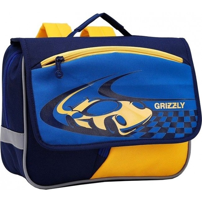 Рюкзак Grizzly RK-997-1 Спортивная машина (синий и желтый) - фото №2