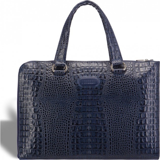 Женская сумка Brialdi Aisa Кроко Темно-синий - фото №2