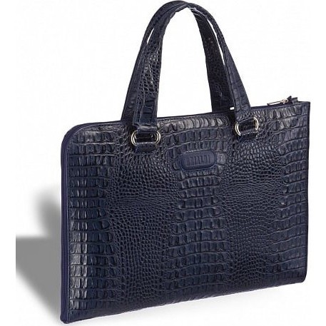 Женская сумка Brialdi Aisa Кроко Темно-синий - фото №9