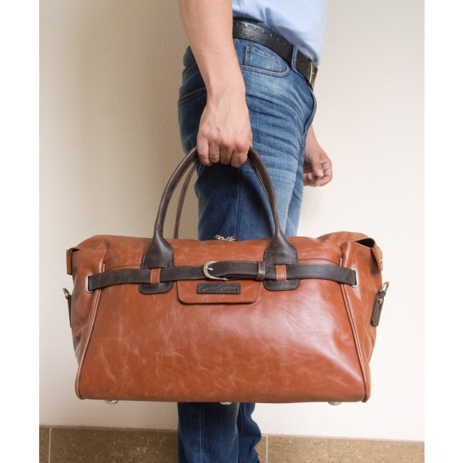 Кожаная дорожно-спортивная сумка Carlo Gattini Adamello Коньяк Cognac - фото №8