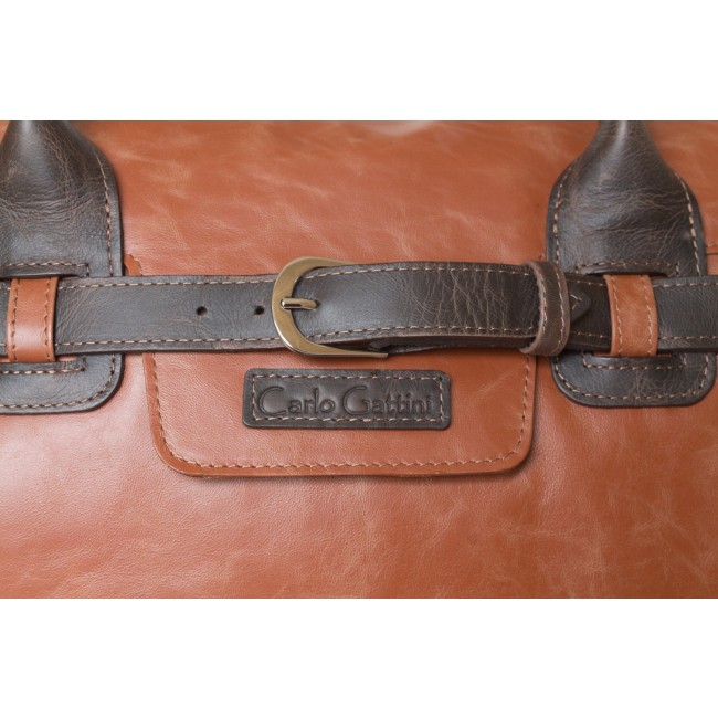 Кожаная дорожно-спортивная сумка Carlo Gattini Adamello Коньяк Cognac - фото №5