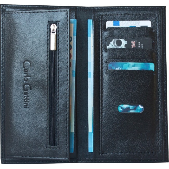 Кожаный кошелек Carlo Gattini Arciano 7702-01 Черный Black - фото №2