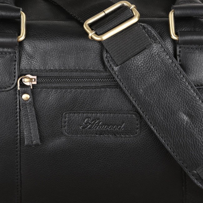 Дорожная сумка Ashwood Leather M-58 Black Черный - фото №4