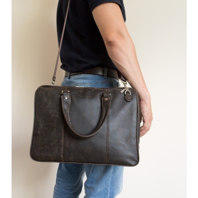 Мужская сумка Carlo Gattini Vertelle 1012-04 Темно-коричневый - фото №5