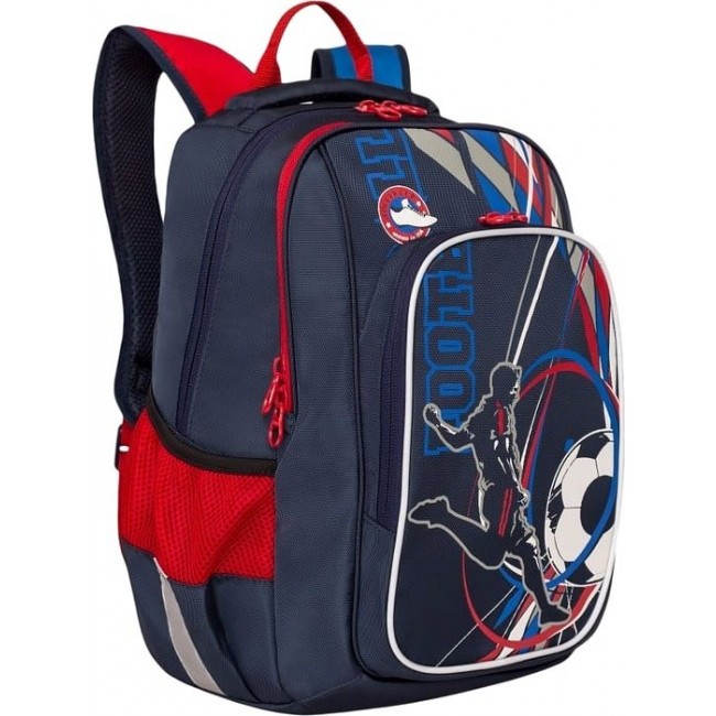 Школьный рюкзак Grizzly RB-861-2 Футбол синий - фото №2