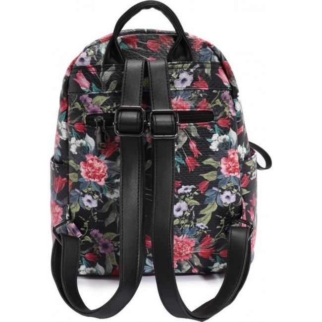 Женский рюкзак OrsOro DS-9029 Большие цветы на черном - фото №3