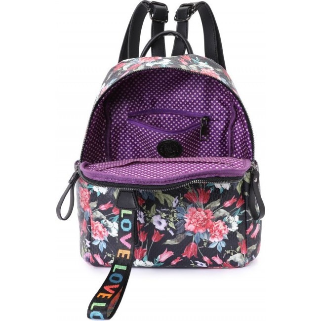 Женский рюкзак OrsOro DS-9029 Большие цветы на черном - фото №4