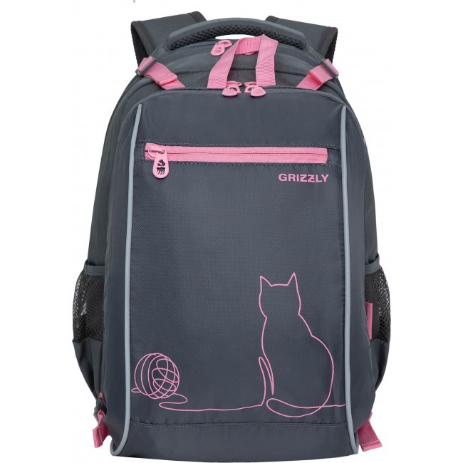 Рюкзак школьный с мешком Grizzly RG-269-1 серый - фото №2
