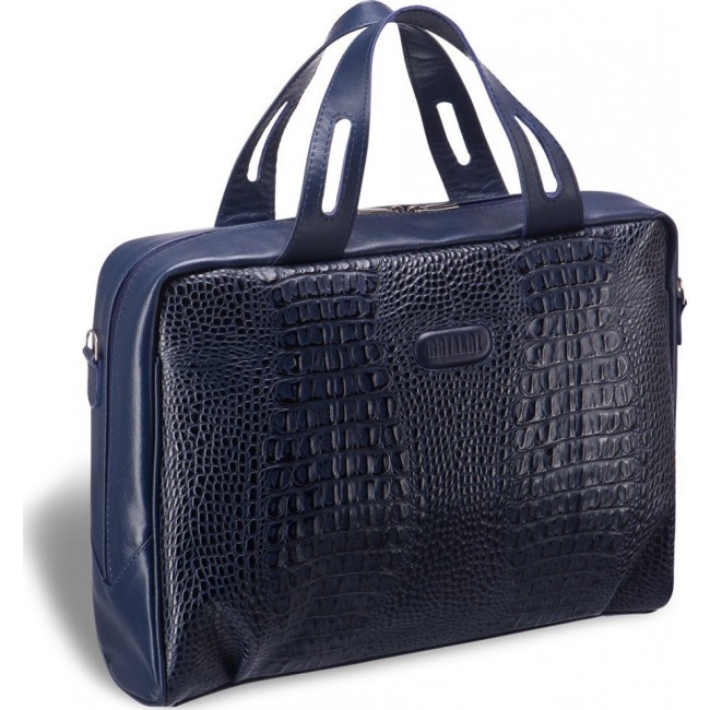 Женская сумка Brialdi Elche Кроко Темно-синий - фото №1