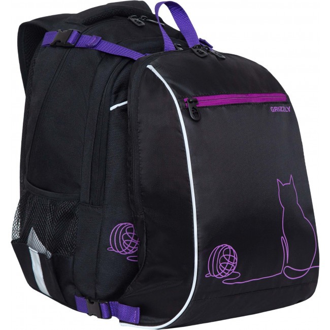 Рюкзак школьный с мешком Grizzly RG-269-1 черный - фото №1