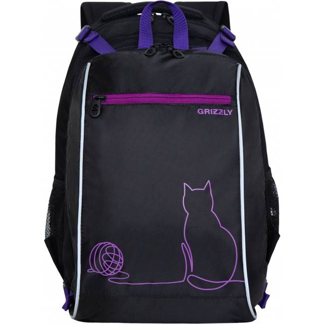 Рюкзак школьный с мешком Grizzly RG-269-1 черный - фото №2