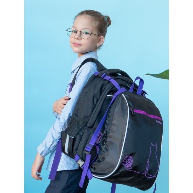 Рюкзак школьный с мешком Grizzly RG-269-1 черный - фото №14