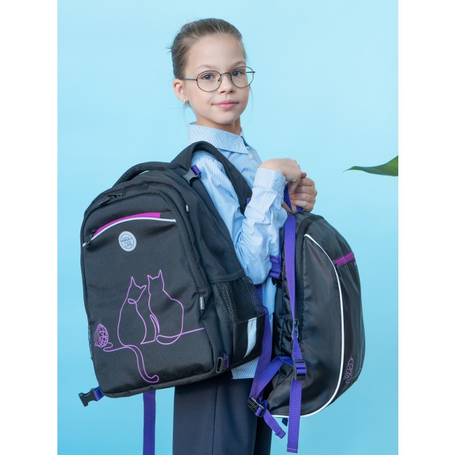 Рюкзак школьный с мешком Grizzly RG-269-1 черный - фото №18