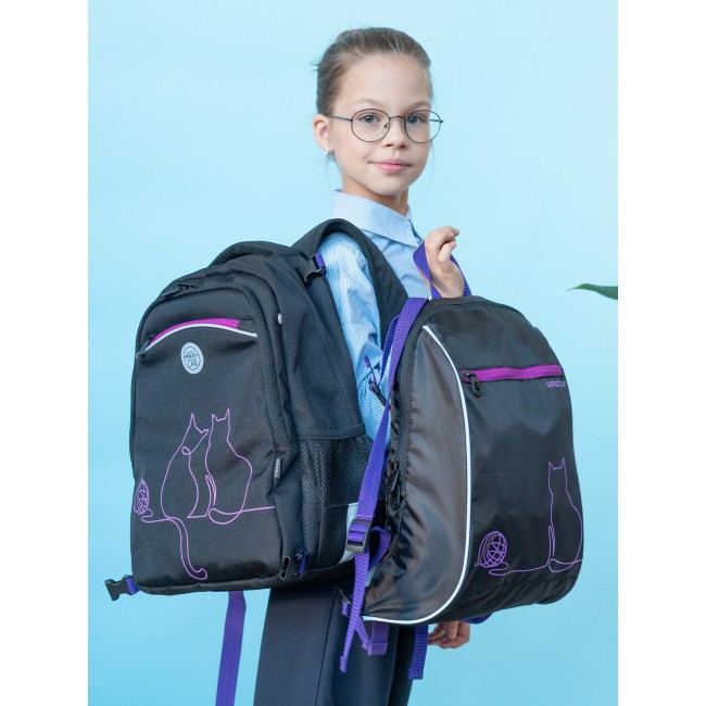 Рюкзак школьный с мешком Grizzly RG-269-1 черный - фото №20