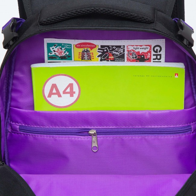 Рюкзак школьный с мешком Grizzly RG-269-1 черный - фото №29