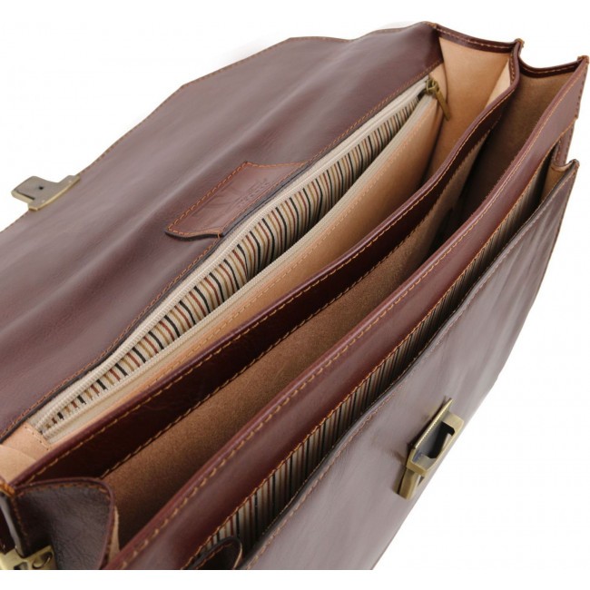 Кожаный портфель Tuscany Leather Napoli TL141348 Коричневый - фото №7