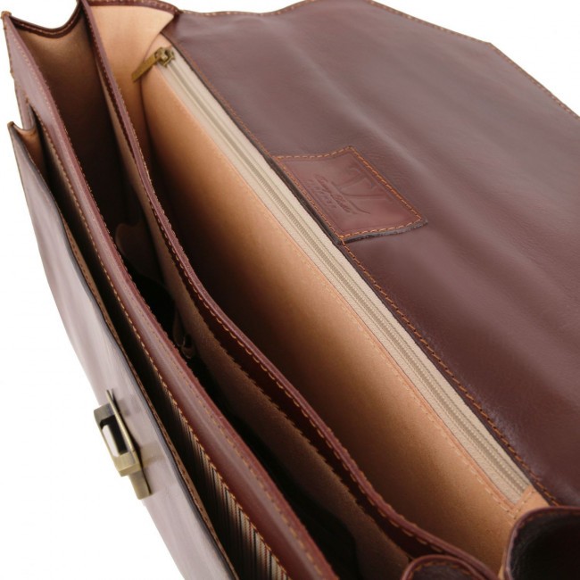 Кожаный портфель Tuscany Leather Napoli TL141348 Коричневый - фото №8
