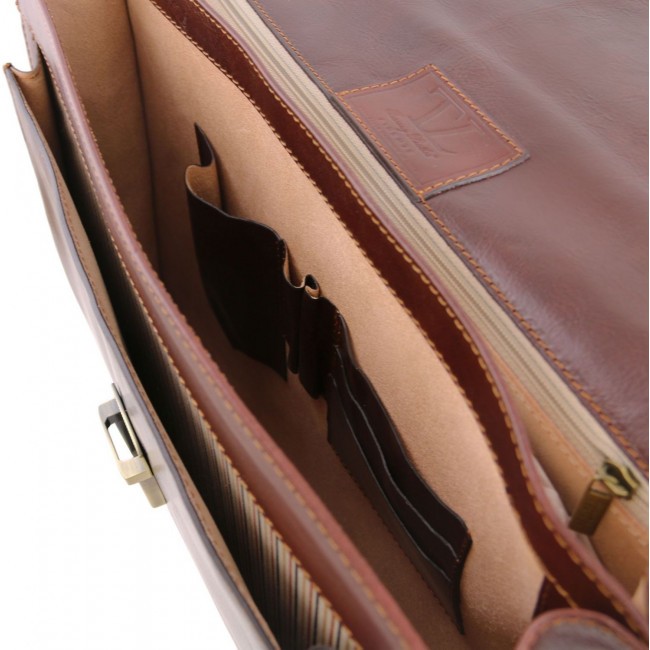 Кожаный портфель Tuscany Leather Napoli TL141348 Коричневый - фото №9