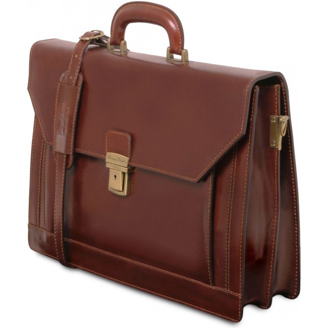 Кожаный портфель Tuscany Leather Napoli TL141348 Коричневый - фото №2