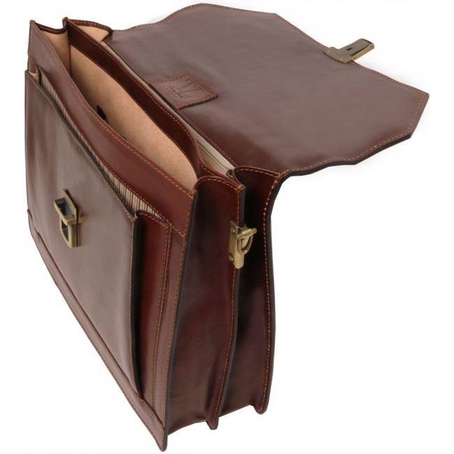Кожаный портфель Tuscany Leather Napoli TL141348 Коричневый - фото №5