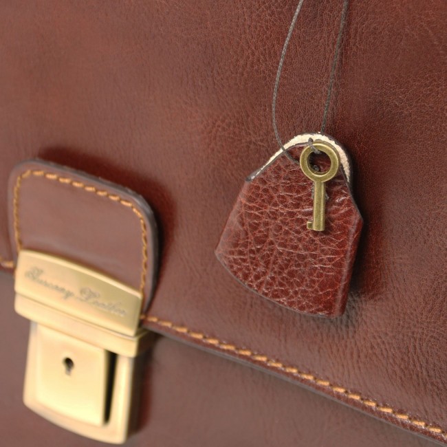 Кожаный портфель Tuscany Leather Napoli TL141348 Коричневый - фото №10