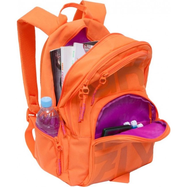 Подростковый школьный рюкзак Grizzly RU-706-1 Оранжевый - фото №4