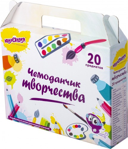 Набор для творчества в подарочной коробке Юнландия Чемоданчик творчества 20 предметов- фото №1