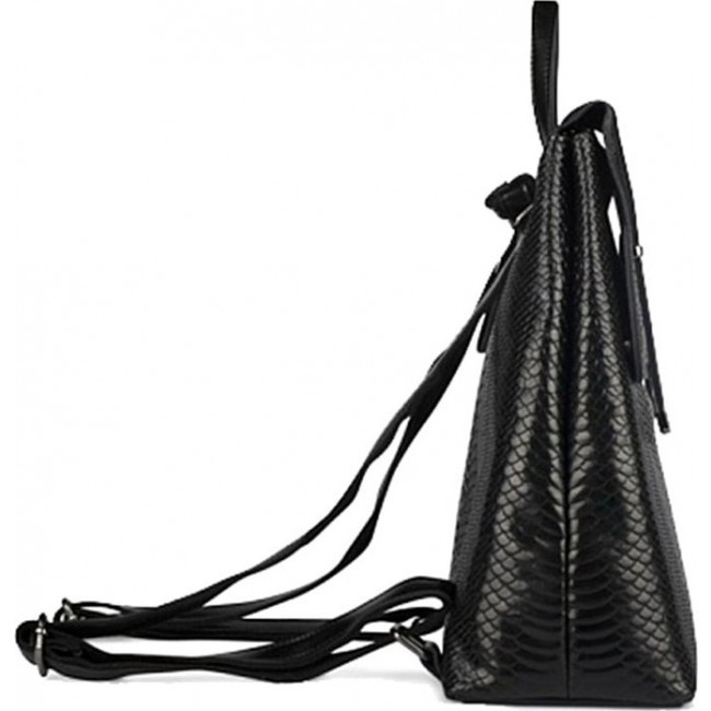 Модный кожаный рюкзак Ula Reptile Theia R13-002 Черный - фото №3