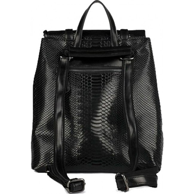 Модный кожаный рюкзак Ula Reptile Theia R13-002 Черный - фото №4