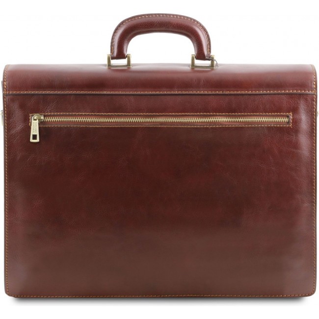 Кожаный портфель Tuscany Leather Napoli TL141348 Темно-коричневый - фото №3