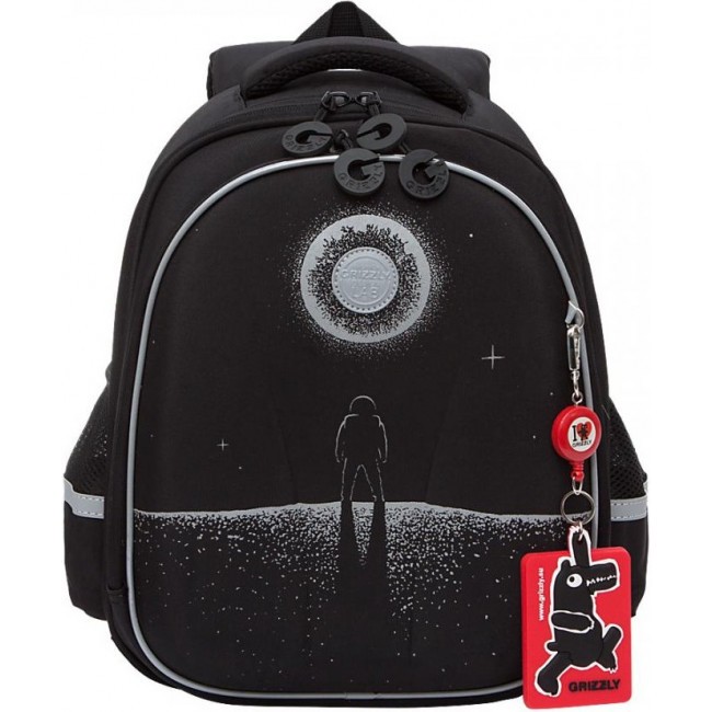 Школьный рюкзак Grizzly RAz-187-3 черный - фото №1