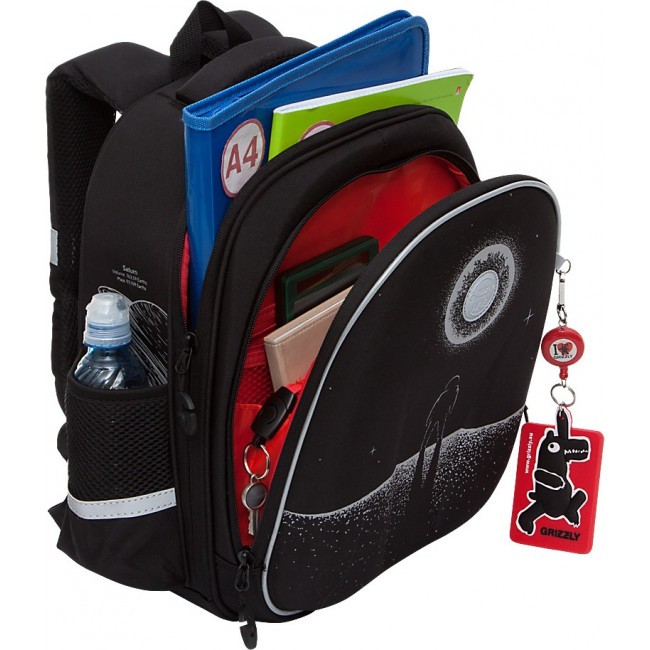 Школьный рюкзак Grizzly RAz-187-3 черный - фото №4
