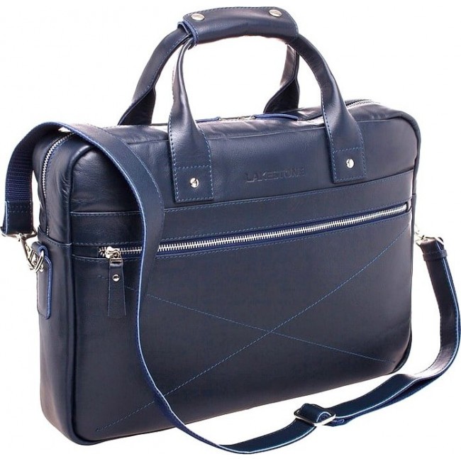 Кожаная сумка Lakestone Bartley Синий - фото №2