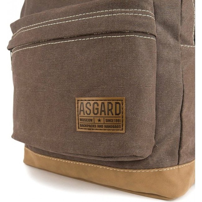 Рюкзак с карманами и дном из нубука Asgard P-5445 Коричневый - фото №3