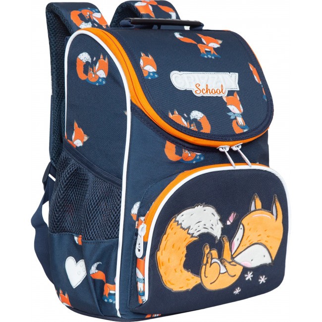 Рюкзак школьный с мешком Grizzly RAm-284-12 лисички - фото №1