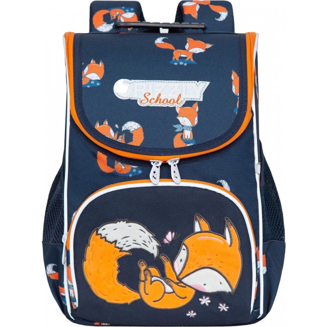 Рюкзак школьный с мешком Grizzly RAm-284-12 лисички - фото №2