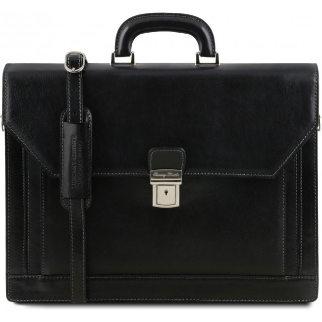 Кожаный портфель Tuscany Leather Napoli TL141348 Черный - фото №1