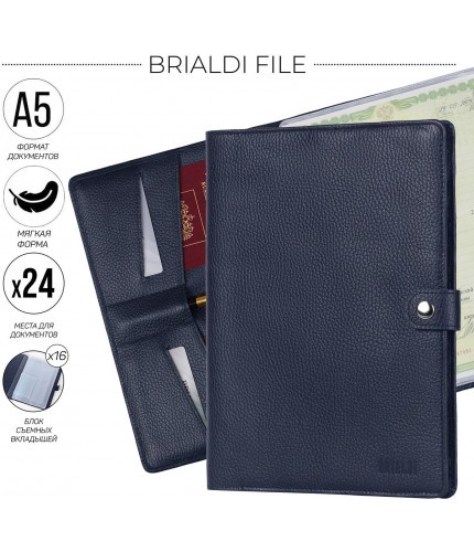 Папка для документов Brialdi File Relief Navy- фото №1