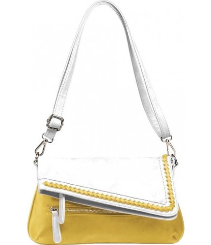 Женская сумка OrsOro D-840 Белый - желтый- фото №1
