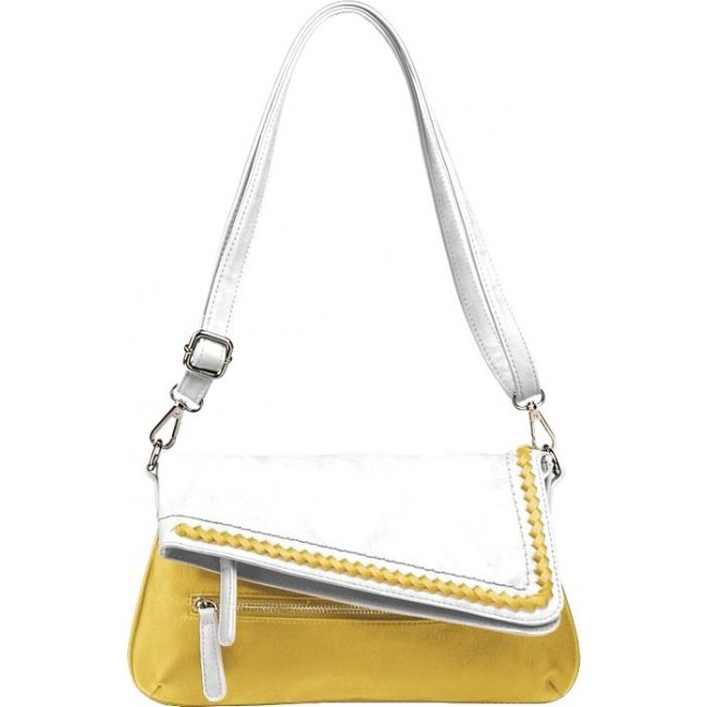 Женская сумка OrsOro D-840 Белый - желтый - фото №1