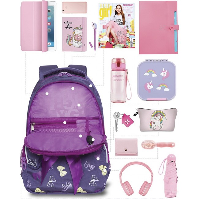 Рюкзак школьный Grizzly RG-160-3 фиолетовый - фото №10