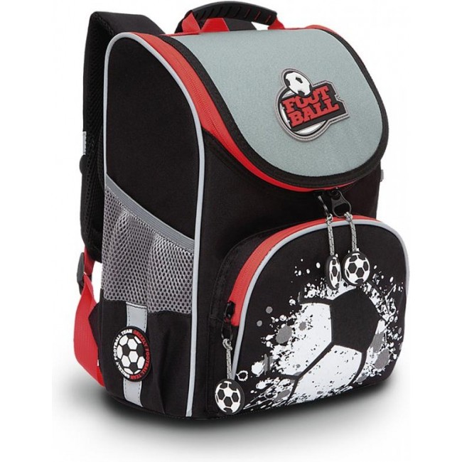 Школьный рюкзак с мешком Grizzly RAm-185-1 черный - фото №1