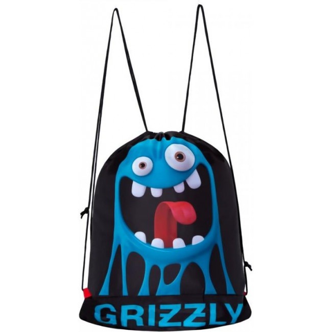 Мешок для обуви Grizzly OM-027 черный-голубой - фото №1
