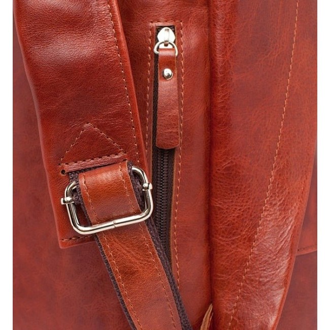Рюкзак кожаный Lakestone Adams Рыжий - фото №6