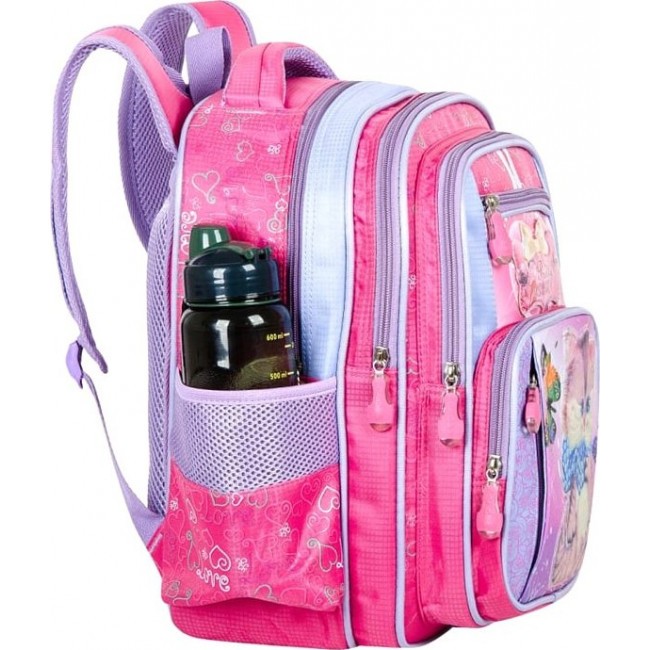 Розовый ранец для девочки Across 311002 Котенок с бантиком - фото №2