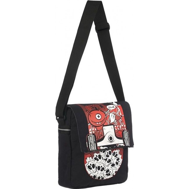 Молодежная сумка Grizzly MM-426-3 Черный - красный - фото №2