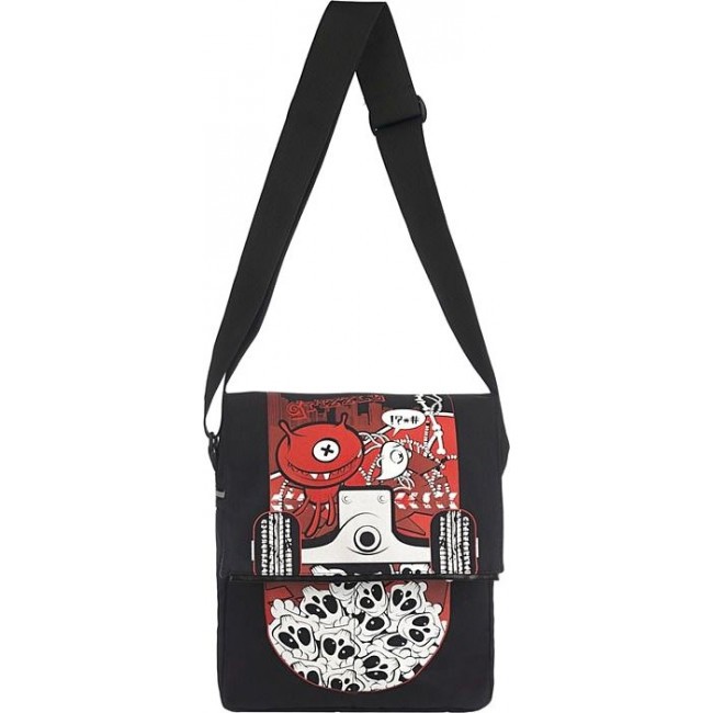Молодежная сумка Grizzly MM-426-3 Черный - красный - фото №1