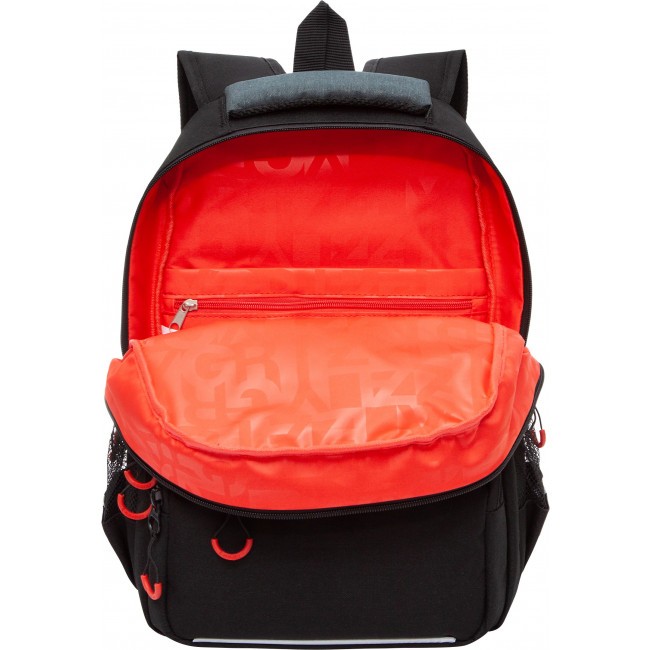 Рюкзак школьный Grizzly RB-254-4 черный-красный - фото №4